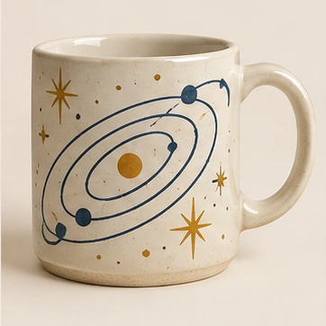 Starlit Orbit Mug, Indigo painted stoneware